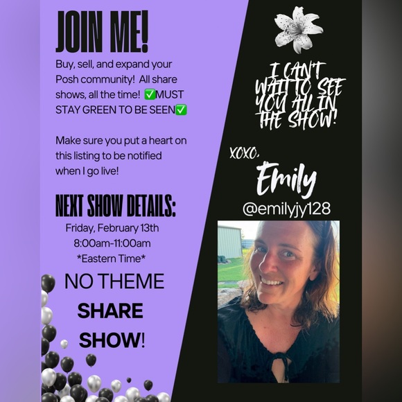 💜FRIDAY, FEB. 13th, 8am-11am EASTERN, I am going LIVE with a SHARE SHOW!💜 - Picture 3 of 13